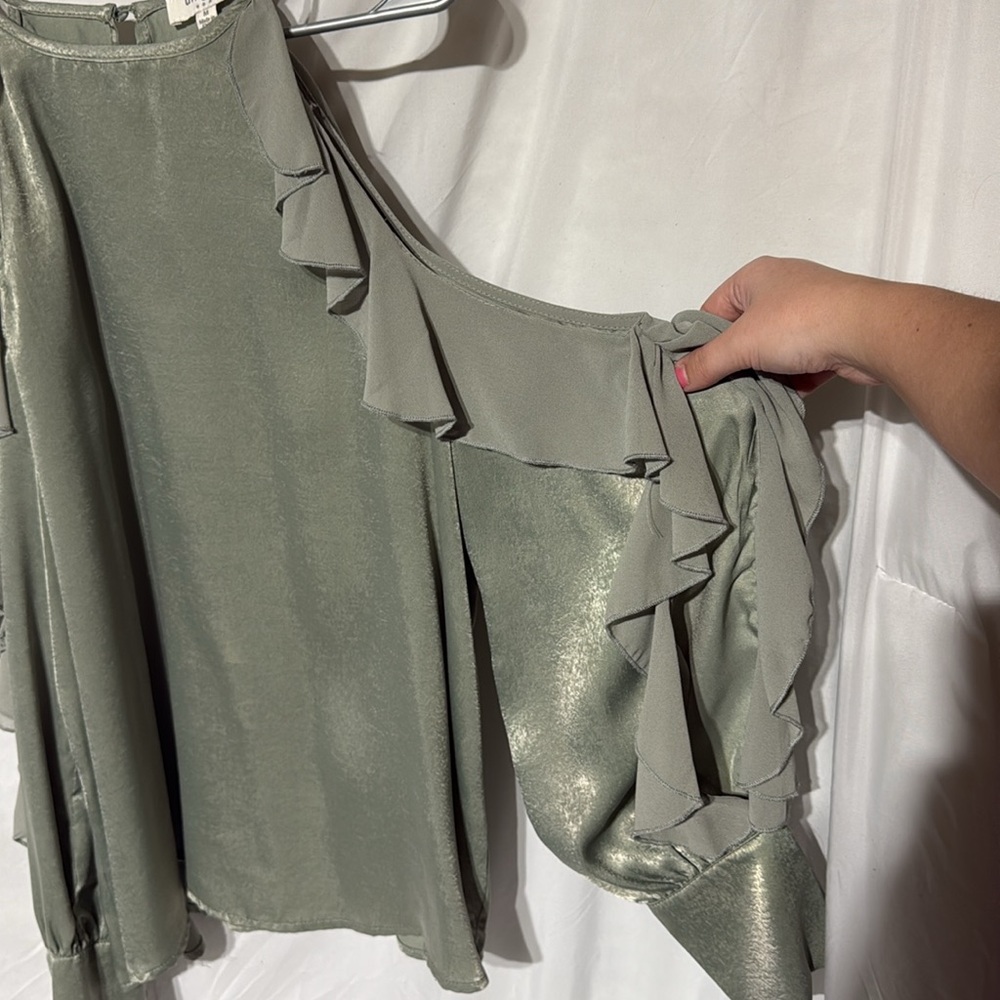 Umgee Backless Gray Ruffle Dress - Picture 2 of 4